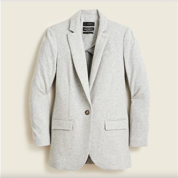 J. Crew Alfie Blazer in Italian Knit Wool Blend, Light Gray, Size 6, NWT - Picture 1 of 10